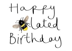 a happy birthday card with a bee on it