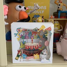 a happy birthday card with an image of a cartoon character