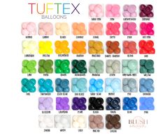 the color chart for tuftex balloons