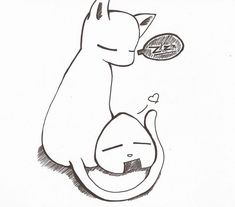 a black and white drawing of a cat with a coin in its mouth