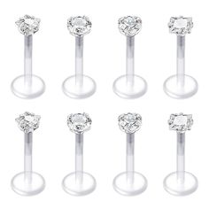 PRICES MAY VARY. Package include: 8pcs plastic labret jewelry lip studs medusa jewelry plastic helix earrings push in with a velvet pouch; Piercing Gauge: labret jewelry 16g(1.2mm); bar length : 5/16"(8mm); CZ dia.: 3mm Material - Great quality clear bioflex, highly polished smooth surface, comfortable to wear. Great for sensitive skin! USING - These 16g piercing studs can be used for lip piercing jewelry, labret jewelry, labret jewelry 16g, labret piercing jewelry, helix earrings, helix piercin Lip Piercing Labret, Monroe Piercing Jewelry, Medusa Piercing Jewelry, Dermal Piercing Jewelry, Lip Piercing Jewelry, Piercing Labret, Lip Rings, Labret Jewelry, Helix Piercing Jewelry