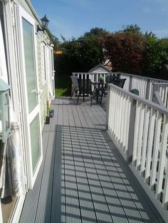 the back deck is clean and ready for us to use