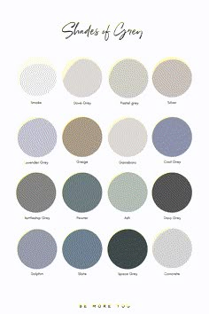 the shades of grey are shown in this poster