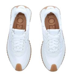 Loewe Flow Runner Sneakers - White | Editorialist Loewe Tennis Shoes, Loewe Sneakers, Loewe Flow Runner, Shoe Storage Hacks, Sneaker Culture, Walk In My Shoes, Cute Sneakers, White Sneakers Women, Sneakers Blue