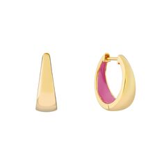 Havana Flamingo Pink Enamel & Gold Huggie Hoop Earrings Gold Huggie Hoop Earrings, Flamingo Pink, Jewelry Lookbook, Pink Enamel, Engraved Items, Huggie Hoop Earrings, Gold Enamel, Jewelry Inspo, Dream Jewelry