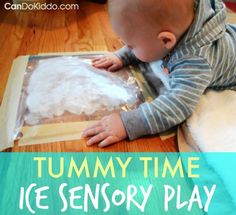 a toddler playing with tummy time ice cream play