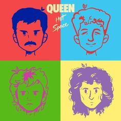 the four faces of queen elizabeth and prince edward, in different color squares with text that reads