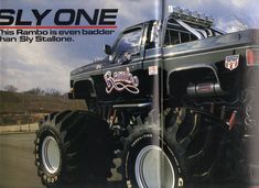 an image of a monster truck on the cover of a magazine or brochure