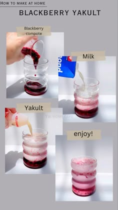 how to make homemade blackberry yakult in 3 easy steps - step by step instructions