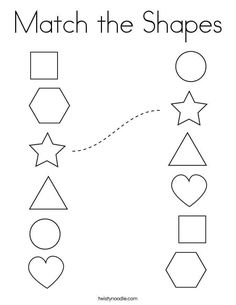 match the shapes worksheet for kids to learn how to make them look like they are