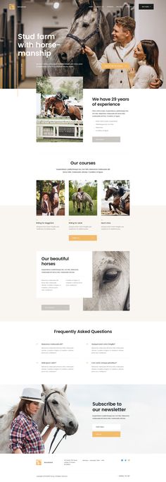 the website is designed to look like it has horses on it