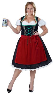 Plus Size Oktoberfest Fraulein Costume - Candy Apple Costumes - German Costumes Purgecostume Halloween, Beer Wench Costume, Oktoberfest Fancy Dress, Wench Costume, Size 22 Women, Beer Girl Costume, German Dress Dirndl, German Costume, Corset Style Dresses