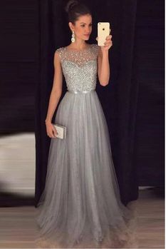 Winter Formal Dress, Prom Dress Green, Tulle Long Dress, Dresses Graduation, Grey Prom Dress, Winter Formal Dresses, Dress Winter, Dresses Trendy, Evening Dresses For Weddings