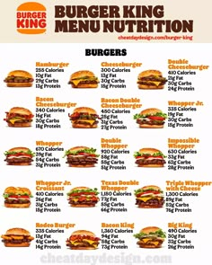 the burger king menu is full of different types of burgers and what they mean to be