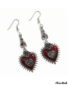 Olivia Mark - 1 pair Halloween gothic bat heart shaped dangle earrings Halloween Package, Belly Dance Accessories, Graphic Heart, Hip Scarves, Elegant Halloween, Halloween Gothic, Dance Accessories, Skeleton Print, Dress Halloween Costume