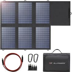 a solar panel with cables, wires and other items to make it easier for people to use