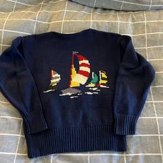 Rare Rare Find Great Condition See Photos Casual Navy Knitted Sweater, Casual Navy Wool Top, Blue Knitted Wool Tops, Vintage Polo Sweater With Ribbed Crew Neck, Retro Wool Crew Neck Top, Vintage Crew Neck Polo Sweater, Navy Crew Neck Knit Sweater, Retro Blue Knit Sweater, Vintage Blue Knit Sweater