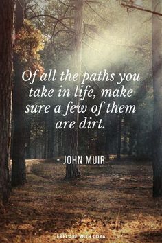 a forest with trees in the background and a quote from john mur on it