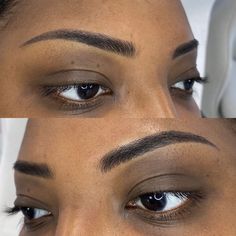 Eyebrow Shapes Black Women, Even Eyebrows, Microshading Eyebrows, Eyebrow Ideas, Thick Eyebrow Shapes