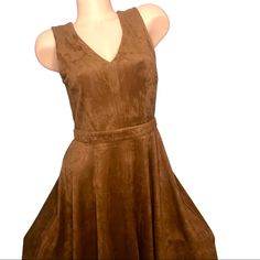 Nwt!! Design Lab From Lord And Taylor! Beautiful Brown Faux Suede Dress. Chic Brown A-line Mini Dress, Chic Brown Lined Mini Dress, Brown Lined Mini Dress For Date Night, Brown A-line Lined Dress, Elegant Brown Lined Mini Dress, Brown Lined Knee-length Dress, Brown Knee-length Lined Dress, Faux Suede Dress, Dresses Design