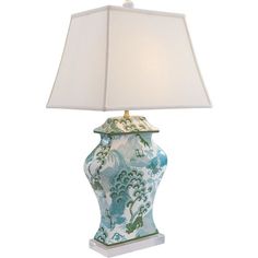 John Loecke of dynamic design duo Madcap Cottage painted the whimsical chinoiserie-influenced motif that adorns this porcelain table lamp. Resting on a clear acrylic base, the lamp is topped with a cotton-and-linen shade that accentuates its shapely silhouette. Bubble Table Lamp, Hexagonal Table, Horse Lamp, Buffet Table Lamps, Luxury Table Lamps, Cottage Painting, Blue Table Lamp, Lamp Bedside, Luxury Table