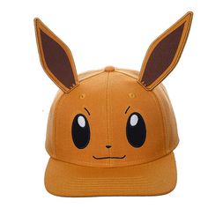 a pokemon pikachu baseball cap with ears on it's peak and eyes wide open