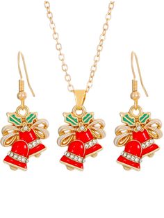 Product Details Type: Earrings Necklace SetStyle: CasualMaterial: MetalOccasion: Daily Casual, Party, Holiday, Basic.Tips: Due To Different Measurement Methods, There May Be An Error Of 1-3cm. Please Select The Size According To The Specific Parameters Of The Clothes According To Your Own Height And Weight! Christmas Bell, Christmas Bells, Casual Party, The Clothes, Earring Necklace, Necklace Set, Christmas, Red, Clothes