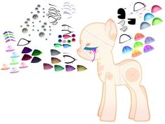 a drawing of a pony with many different colors on it's face and eyes