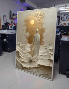 The Sun Spiritual, Bas Relief Sculpture Wall Art, Structure Paste Art, Ethereal Art Aesthetic, Abstract Christian Art, Christian Art Work, Wall Decor Dining Room Ideas, Meaningful Decor, Angelic Art