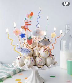 there is a cake with candles on it