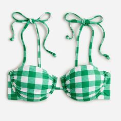 So Cute! Brand New With The Tags, Never Worn. Kelly Green And White Gingham Bikini Top With Underwire, Size 36a. Pair This With Some Solid White Or Green Bikini Bottoms And You've Got A Cute Set! Full Coverage. No Padding, Lined. Open To Reasonable Offers! Smoke Free, Dog Friendly Home. Will Carefully Package And Ship Out Within 2 Business Days. $10 Off Your First Order If You're New To Poshmark! At Checkout Use Code Shopdowneast Or Click Here: Https://Posh.Mk/Cyqto0ladhb Have Questions? Please Trendy Swimsuits, Cute Bathing Suits, Cute Swimsuits, Cute Sets, Gingham Print, Preppy Outfits, Kelly Green, Green And White, Fitness Inspo