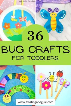 bug crafts for toddlers with the title overlay