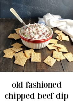 an old fashioned corned beef dip with crackers