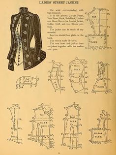 an old fashion sewing pattern for ladies's jacket