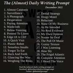 the almost daily writing project poster for december 22, 2012 is shown in black and white