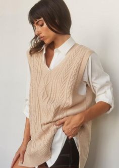 Cable Knit Sweater Cable Knit Vest, Cable Knit Pattern, Pregnant Wife, Knitting Magazine, Women Sweater, Knitting Women Sweater, Chic Clothing, Knitting Women, Wool Blend Sweater