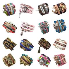 PRICES MAY VARY. 100% Brand new Material: Alloy&PU Leather Package includes :16 pieces of different styles bracelets One size fits the most Package includes :16 pieces of different styles bracelets Love Best Friend, Bracelet Packaging, Wrap Bangles, Wedding Engagement Rings, Rope Wrapped, Infinity Love, Rings Necklaces, Coin Pendant, Vintage Bracelets