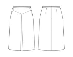 the front and back view of a women's skirt