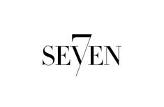 the seven seven logo in black and white