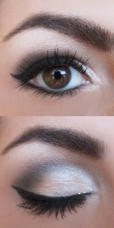 Tutorial here http://www.beautylish.com/v/rzjcii/sheer-silver-smokey-eyes Wedding Hairstyles And Makeup, Mekap Mata, Makeup Tip, Eye Makeup Pictures, Smink Inspiration, Makijaż Smokey Eye, Makeup Hacks, Smokey Eyes, Pink Makeup