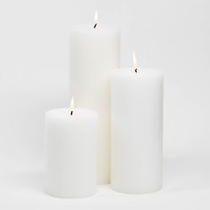 Richland Pillar Candles 4x6, 4x9 & 4x12 White Set of 3 Glass Pillar Candle Holders, 3 Candles, White Pillar Candles, Cylinder Vase, Pillar Candle Holders, White Set, Best Candles, White Candles, Simple Beauty