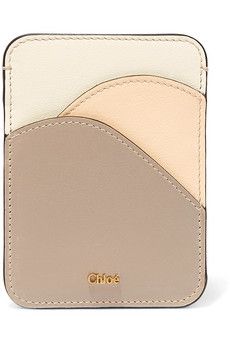 Chloé | Walden color-block metallic textured-leather cardholder | NET-A-PORTER.COM Chloe Wallet, Wallet Design, Miniature Accessories, Leather Cardholder, Mens Wallet, Gold Texture, Card Holder Leather