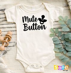 "Mute Button Pacifier Onesie®, Funny Mute Button Baby Bodysuit, Funny Baby Clothes, Cute Kids Shirt, Newborn Outfit, Newborn Baby Gift, Funny Tees, Mommy's Girl Shirt, Girls Birthday Gift, Birthday Girl, Cute Baby Bodysuit, Funny Shirt for Girls, Toddler Girl's Shirt,, Cute Baby Onesie®, Funny Toddler Youth Shirt, Natural Newborn Girl Shirt, Cute Baby Clothes, Gift for Newborn, Babyshower Gift, Babyshower Shirt, Newborn Girl Gift, Kids Horse Shirt Welcome to SareKidsStyle! HOW TO ORDER * Please review all the information provided before placing an order. 1. Select the style and size using the drop-down menu. 2. Select color 3. [APPLICABLE ONLY ON CERTAIN LISTINGS] Follow the instructions to fill out the \"Add your personalization\" option, e.g., specifying custom sayings or selecting desig Funny Girl Onesies, Mute Button, Funny Toddler, Natural Newborn, Funny Baby Clothes, Funny Onesies, Toddler Humor, Clothes Cute, Horse Shirt