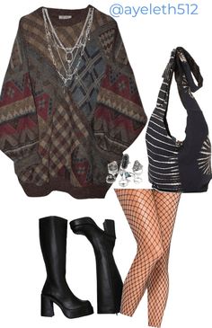 Emo Girl Outfits 2000s, Earthy Outfits, All Jeans, Alternative Outfits, Edgy Outfits, Stage Outfits, Grunge Outfits, Retro Outfits