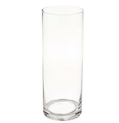 a tall glass vase sitting on top of a white table