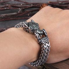 Bracelets Man, Wolf Bracelet, Majestic Wolf, Viking Wolf, Open Bracelet, Watch Smart, Watch Pocket, Inner Warrior, Bracelet Viking