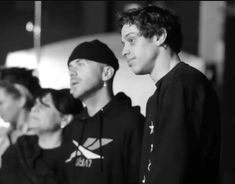 black and white photograph of three young men