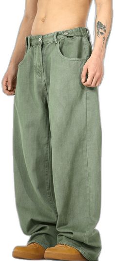 Baggy Green Wide-leg Jeans, Green Baggy Wide-leg Jeans, Green Baggy Wide Leg Jeans, Green Full Length Jeans For Summer, Spring Casual Light Green Bottoms, Casual Baggy Green Jeans, Casual Green Baggy Jeans, Baggy Green Full-length Jeans, Green Baggy Full-length Jeans