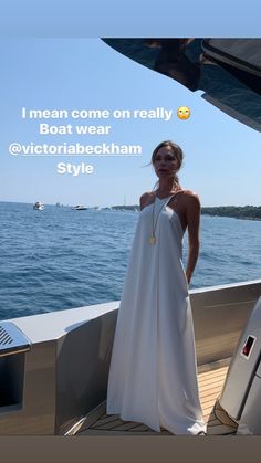 Boat Attire, Inspo People, Versace Shirts, One Shoulder Dress Long, Victoria Beckham Outfits, Victoria Beckham Dress, Thing One, Victoria Beckham Style, Versace Shirt