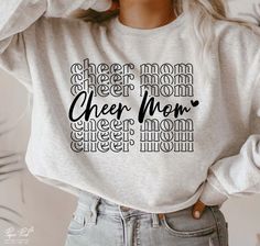 Cheer Mom Svg Cheerleader Svg Team Spirit Svg Cheer Mom | Etsy Cheer Mom Sweater Ideas, Cheer Mom Outfit, Cheer Mom Quotes, Cheer Mom Shirt Ideas, Cheer Crafts, Cheer Apparel, Cricut Tshirt, Cheer Mom Shirt, Cheer Mom Svg